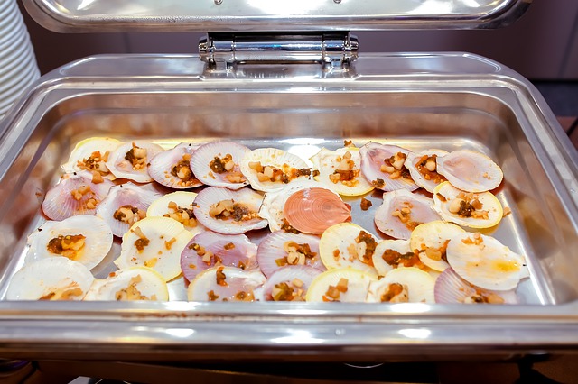 A pan of pizza on a tray